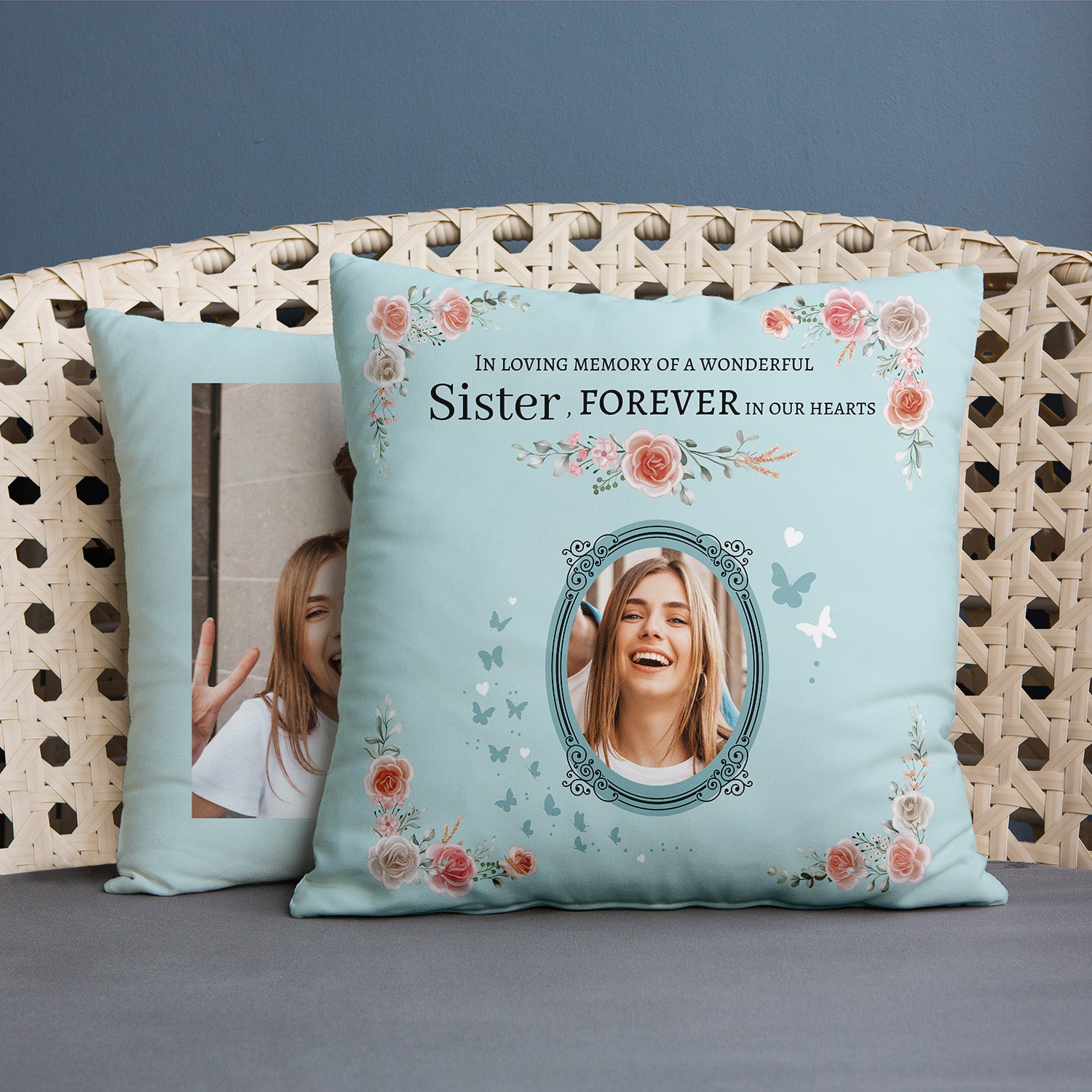 Memory Of A Wonderful - Pink Or Blue - Personalised Memory Cushion - Two Sizes