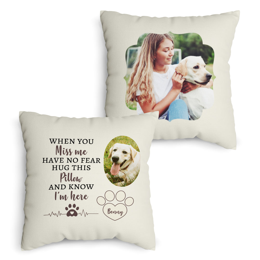 Pet Memory When You Miss Me Square Personalised Cushion Two Sizes
