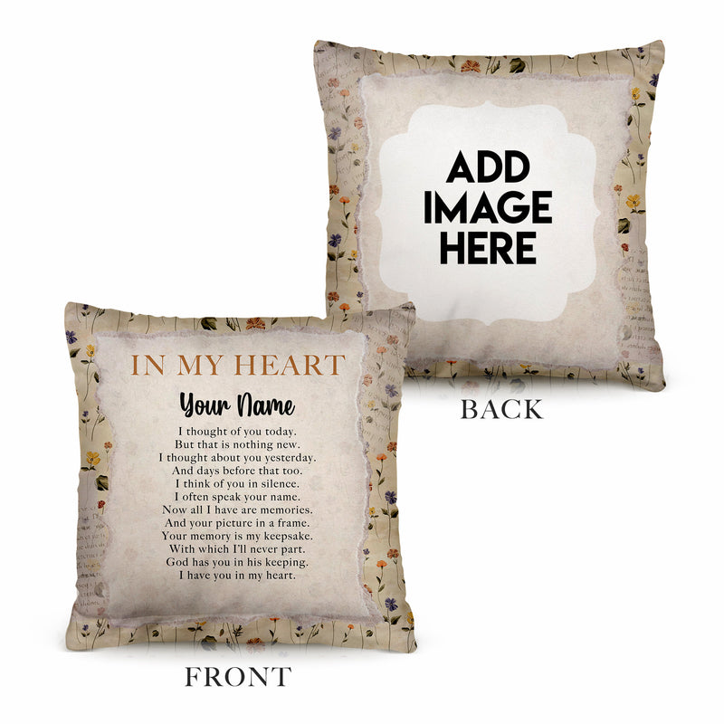 In My Heart - 26cm x 26cm - Personalised Cushion