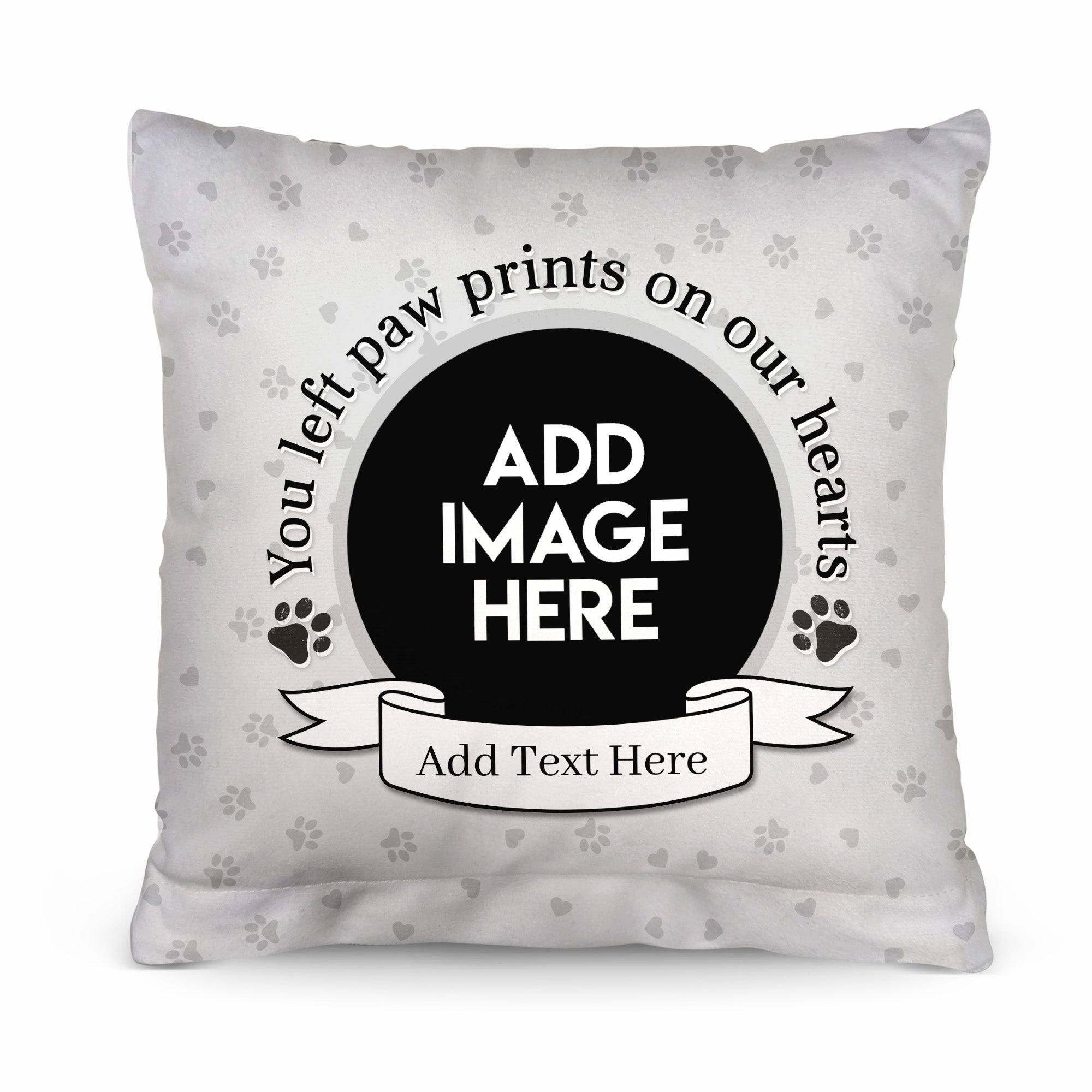 Pet Prints On The Heart - Memory - Personalised Memory Cushion - Two Sizes