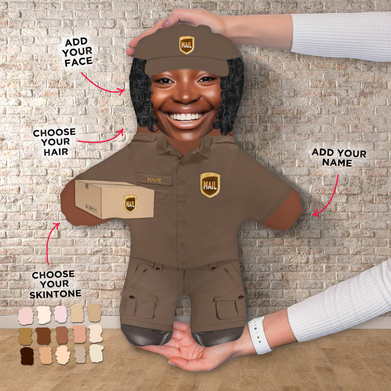 Delivery Worker - Brown - Custom - Mini Me Personalised Doll