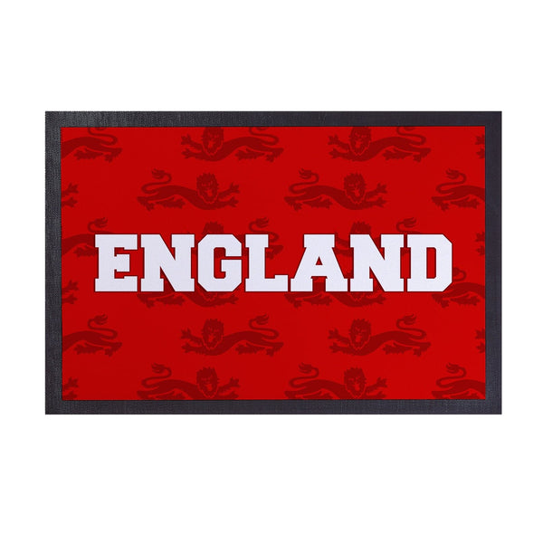 England - Red Lion Pattern -  Retro Door Mat - 60cm x 40cm