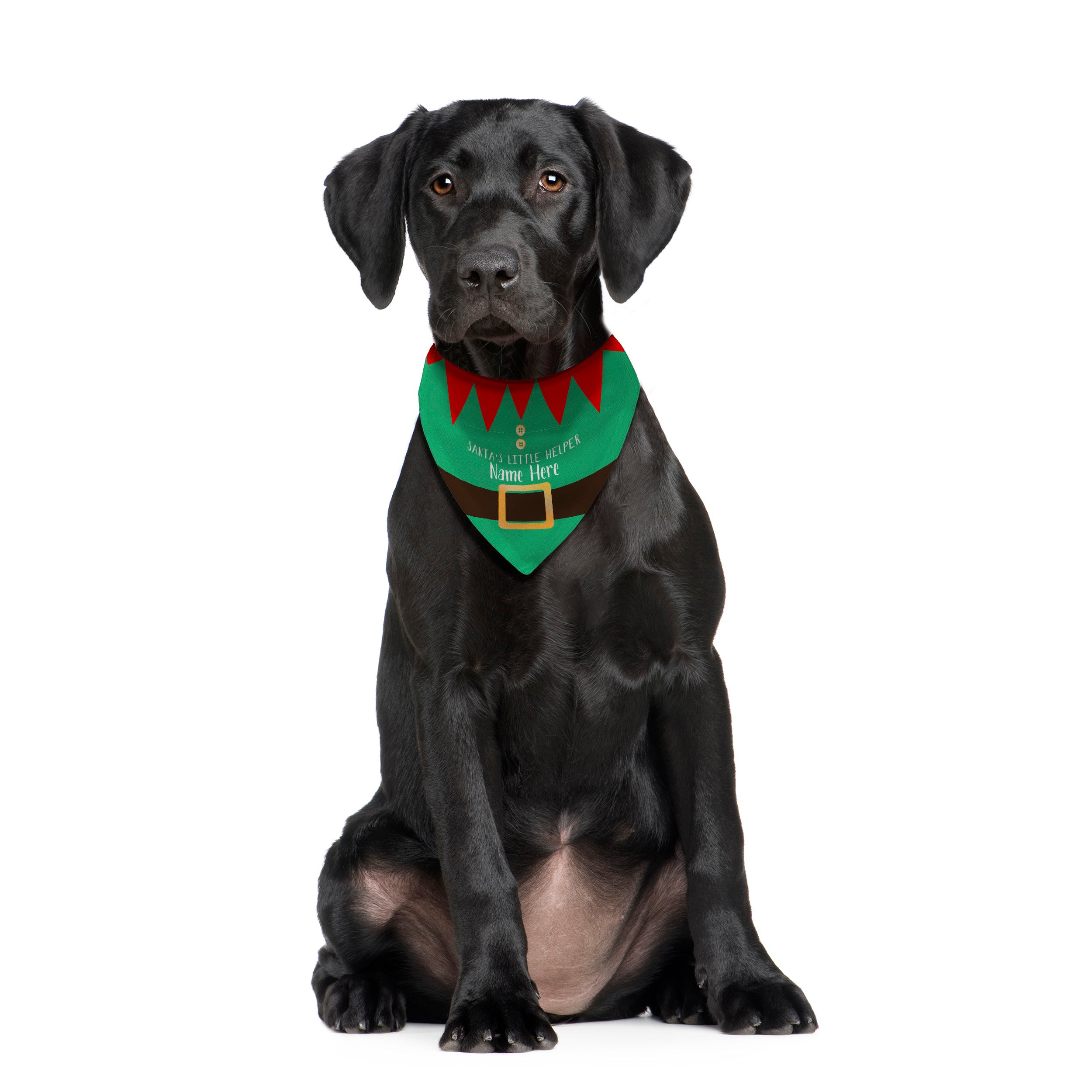 Santa's Little Helper - Elf - Custom Personalised Dog Bandana - 4 Sizes