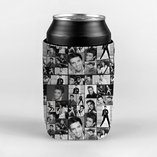 Elvis Montage - B & W - Custom Personalised Drink Can Cooler