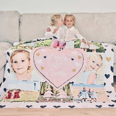 Customer photo of their personalised photo fleece blanket