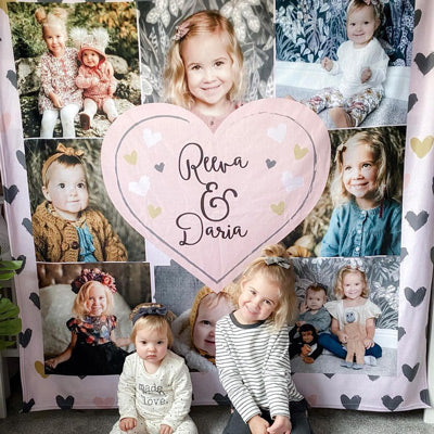 Customer photo of their personalised photo fleece blanket
