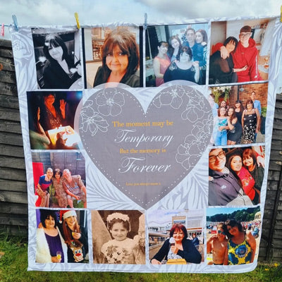 Customer photo of their personalised photo fleece blanket