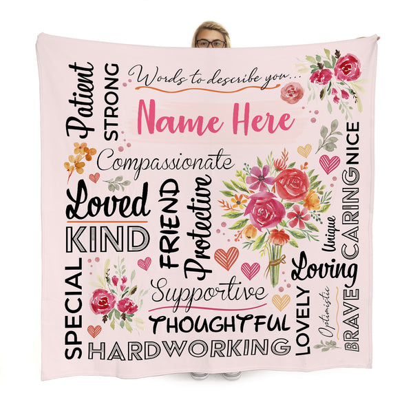 Loving Words - Personalised Name Fleece Blanket 150cm x 150cm