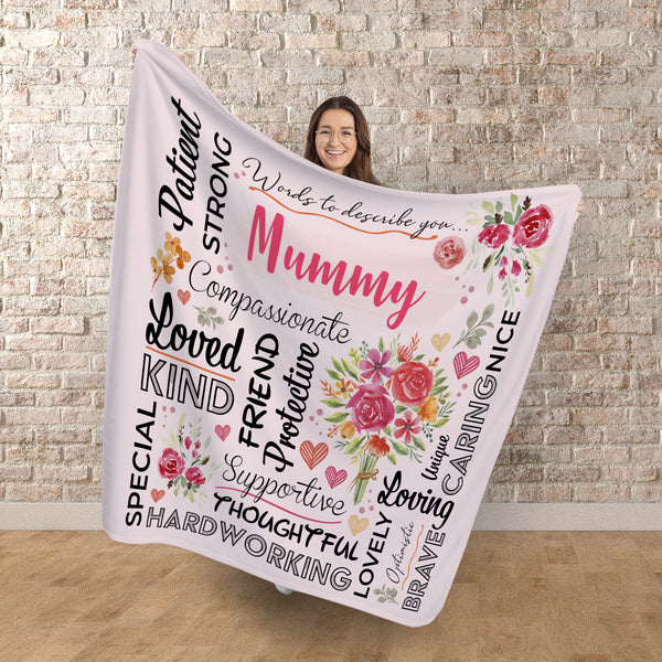 Loving Words - Personalised Name Fleece Blanket 150cm x 150cm