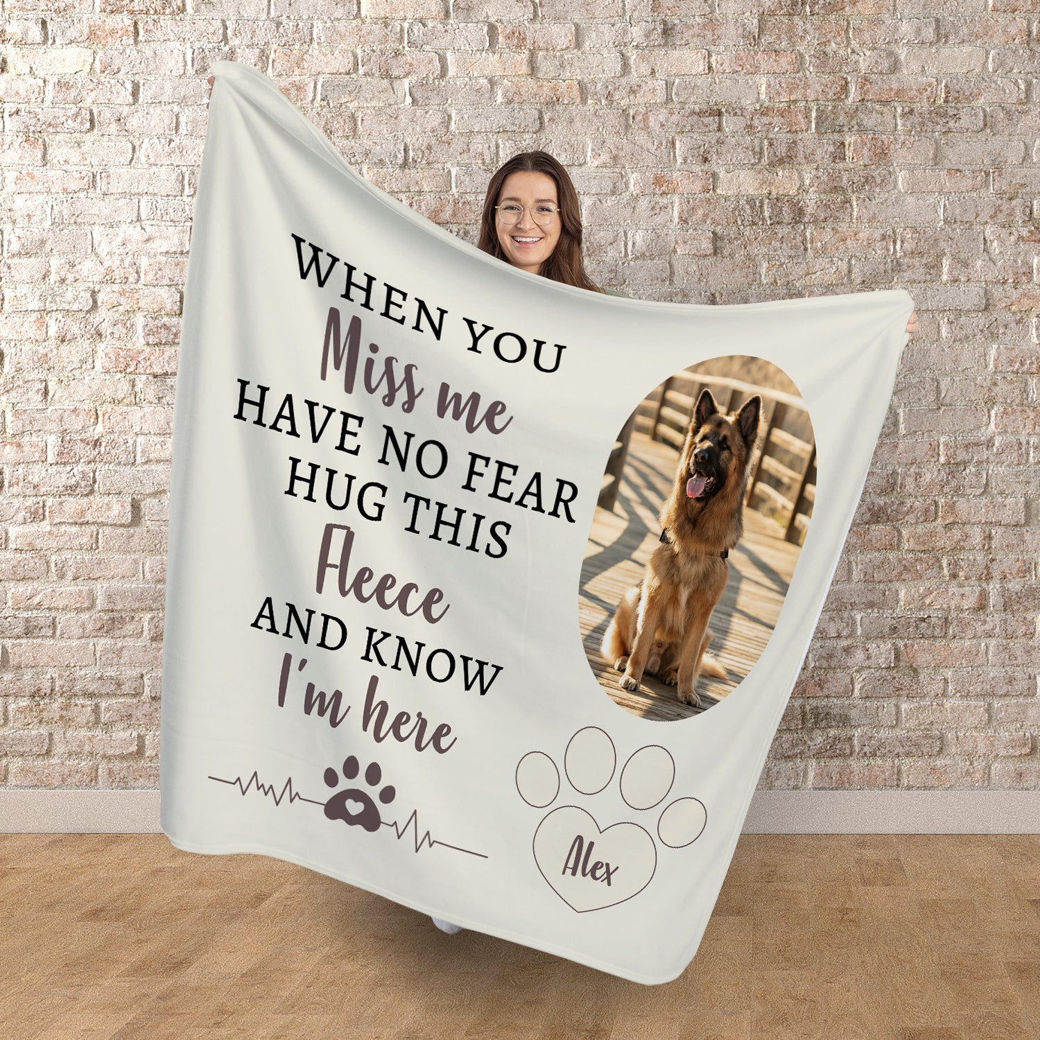 Pet Memory Poem - Personalised Photo Fleece Blanket - 150cm x 150cm
