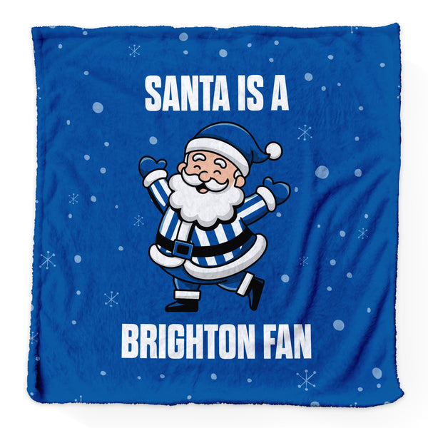 Santa is a Brighton Fan - Luxury Fleece Blanket 150cm X 150cm