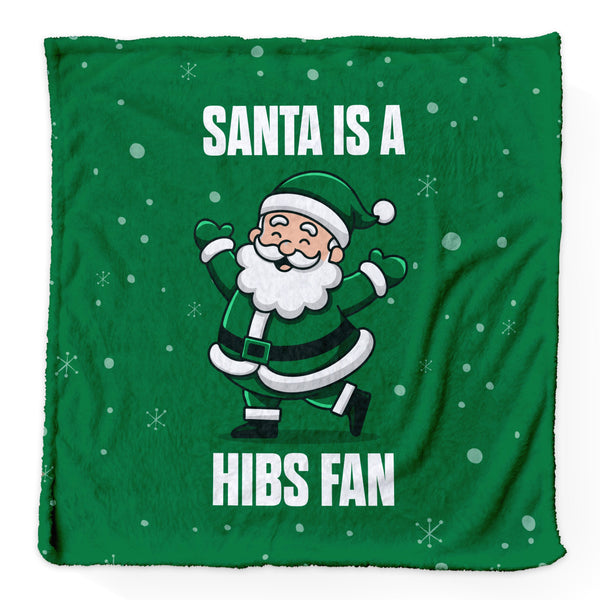 Santa is a Hibernian Fan - Luxury Fleece Blanket 150cm X 150cm
