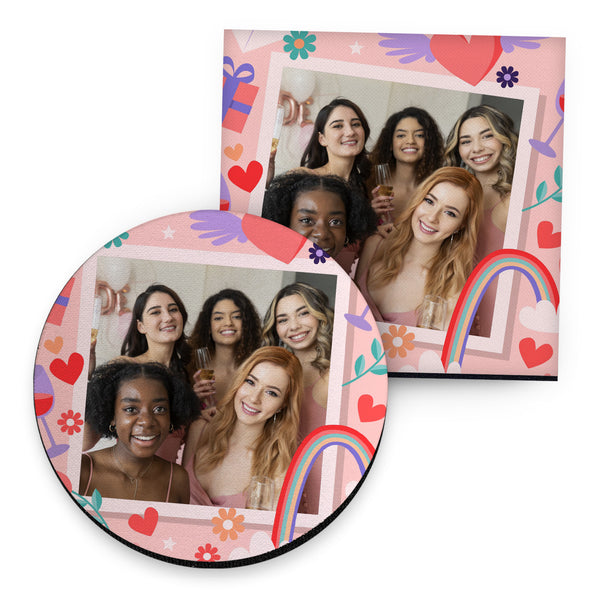 Floral Polaroid - Drinks Coaster - Round or Square