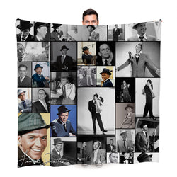 Frank Sinatra Montage Celebrity Fleece Throw - Large Size 150cm x 150cm
