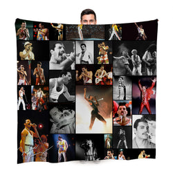 Freddie Mercury Montage Celebrity Fleece Throw - Large Size 150cm x 150cm