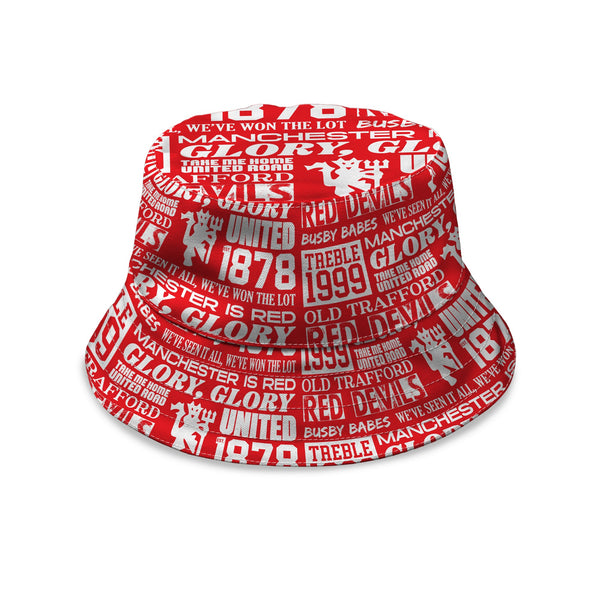 Manchester Red - Word Montage - Bucket Hat