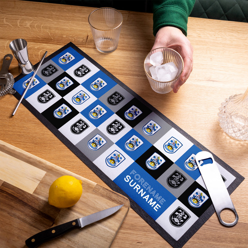 Huddersfield Town - Chequered Personalised Bar Runner - Officially Licenced