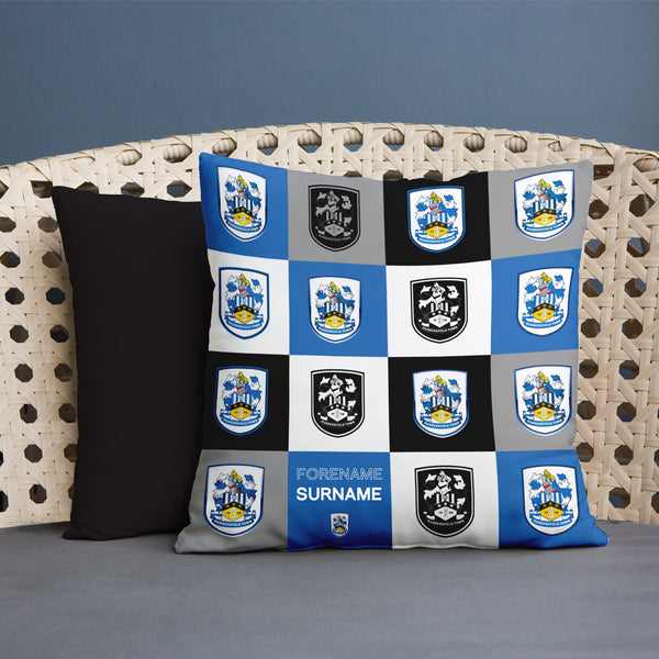 Huddersfield Town FC - Chequered 45cm Cushion - Officially Licenced