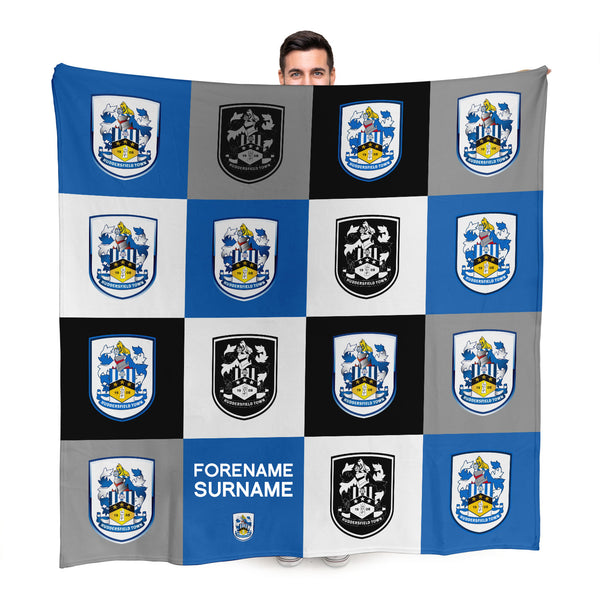 Huddersfield Town FC - Chequered Fleece Blanket - Officially Licenced