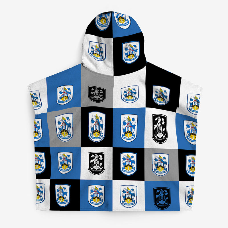 Huddersfield Town FC - Chequered Kids Hooded Lightweight, Microfibre Towel - Officially Licenced