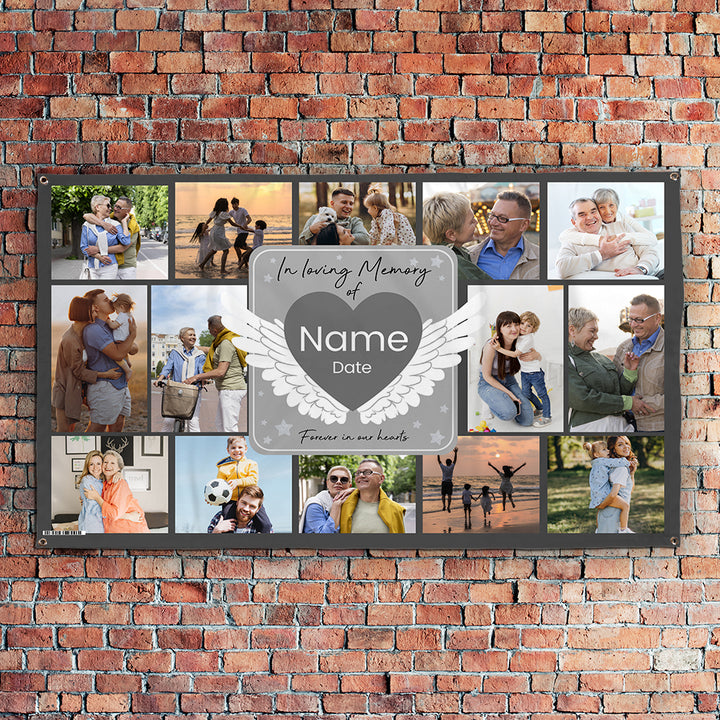 In Memory Collge In Loving Memory - Any Colour 14 Photo Collage - Personalised Photo 5f ...