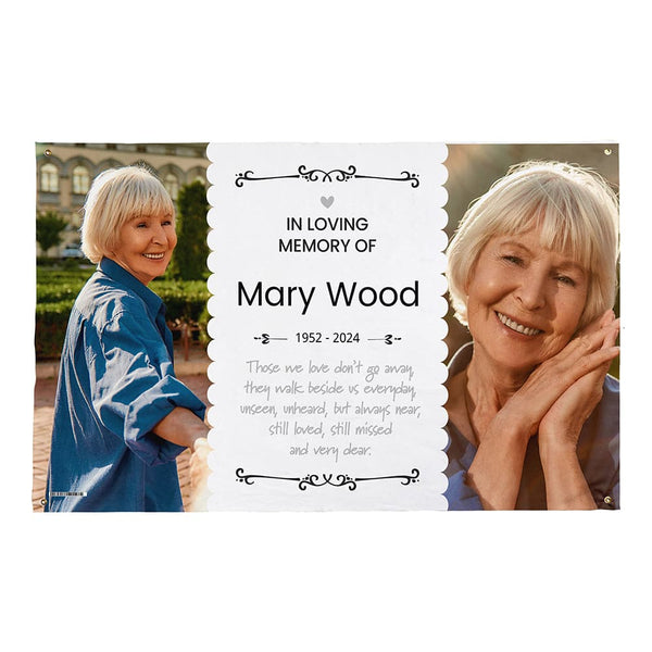In Loving Memory - 2 Varient Options - Personalised 5ft x 3ft Fabric Banner