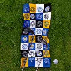 Leicester City FC - Chequered - Name and Number Lightweight, Microfibre Golf Towel - Officially Licenced