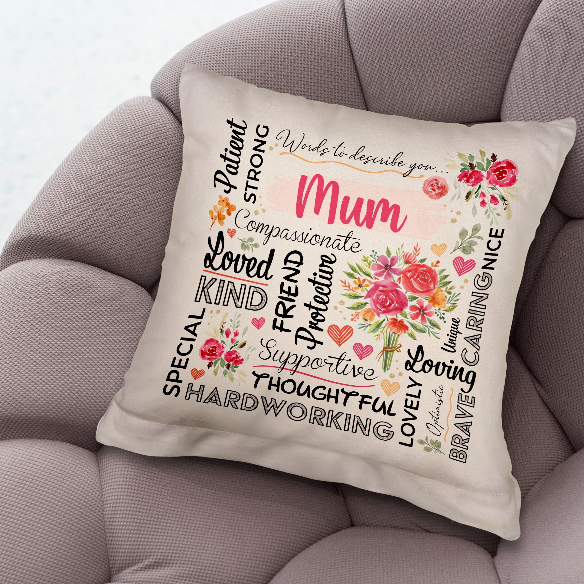 Loving Words - 26cm x 26cm - Personalised Cushion