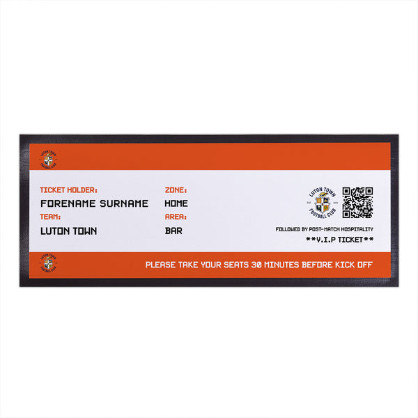 Luton Town - Football Ticket Personalised Bar Runner - Officially Licenced