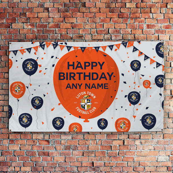 Luton Town - Personalised Balloons 5ft x 3ft Fabric Banner - Officially Licenced