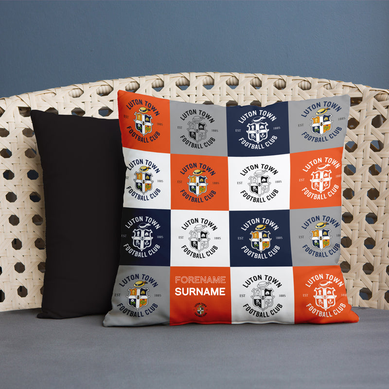 Luton Town FC - Chequered 45cm Cushion - Officially Licenced