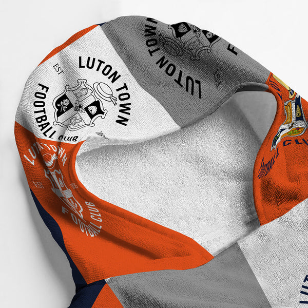 Luton Town FC - Chequered Kids Hooded Lightweight, Microfibre Towel - Officially Licenced