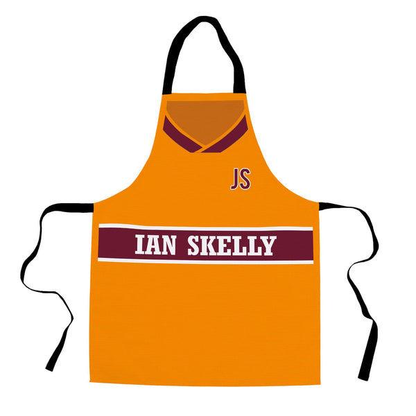 Motherwell 1987 Home Shirt Apron - Personalised Retro Football Novelty Water-Resistant, Lazer Cut (no fraying) Light Weight Adults Apron