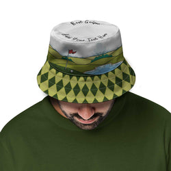 Cartoon Golf Course Custom Bucket Hat