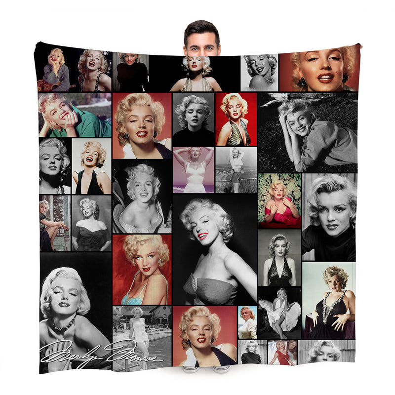 Marilyn Monroe Montage Celebrity Fleece Throw - Large Size 150cm X 150cm