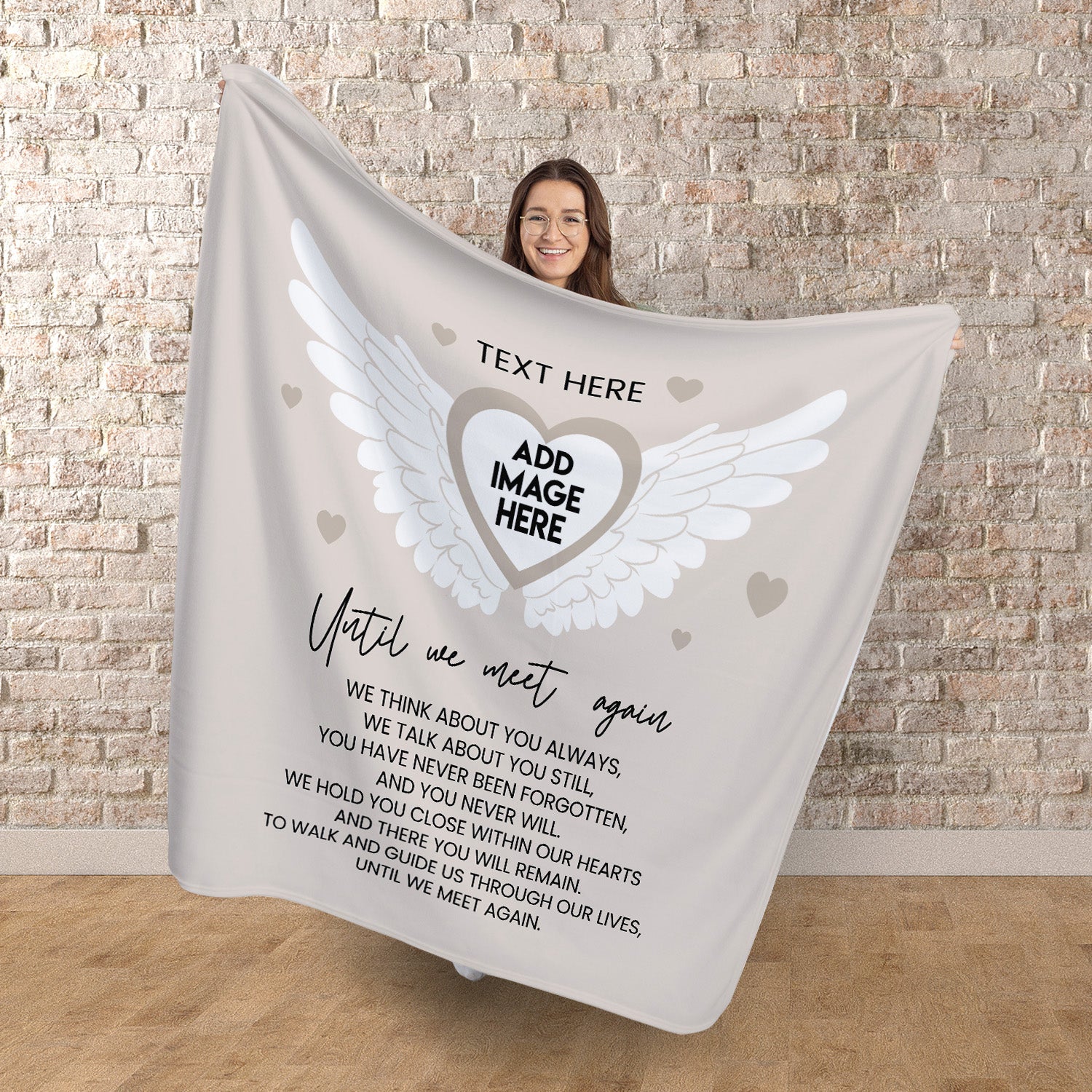 Until we meet again - Personalised Memory Fleece Blanket 150cm X 150cm