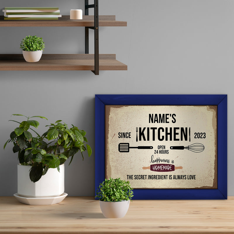 Personalised Kitchen - A4 Metal Sign Plaque - Frame Options Available