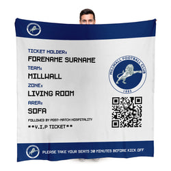 Millwall FC - Football Ticket Fleece Blanket - Officially Licenced