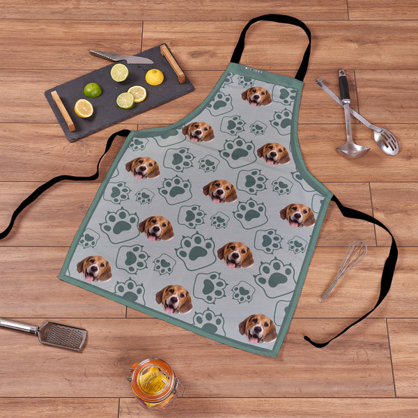 Pet Pattern - Minty Paws -  Novelty Water-Resistant, Laser Cut (no fraying) Light Weight Adults Apron