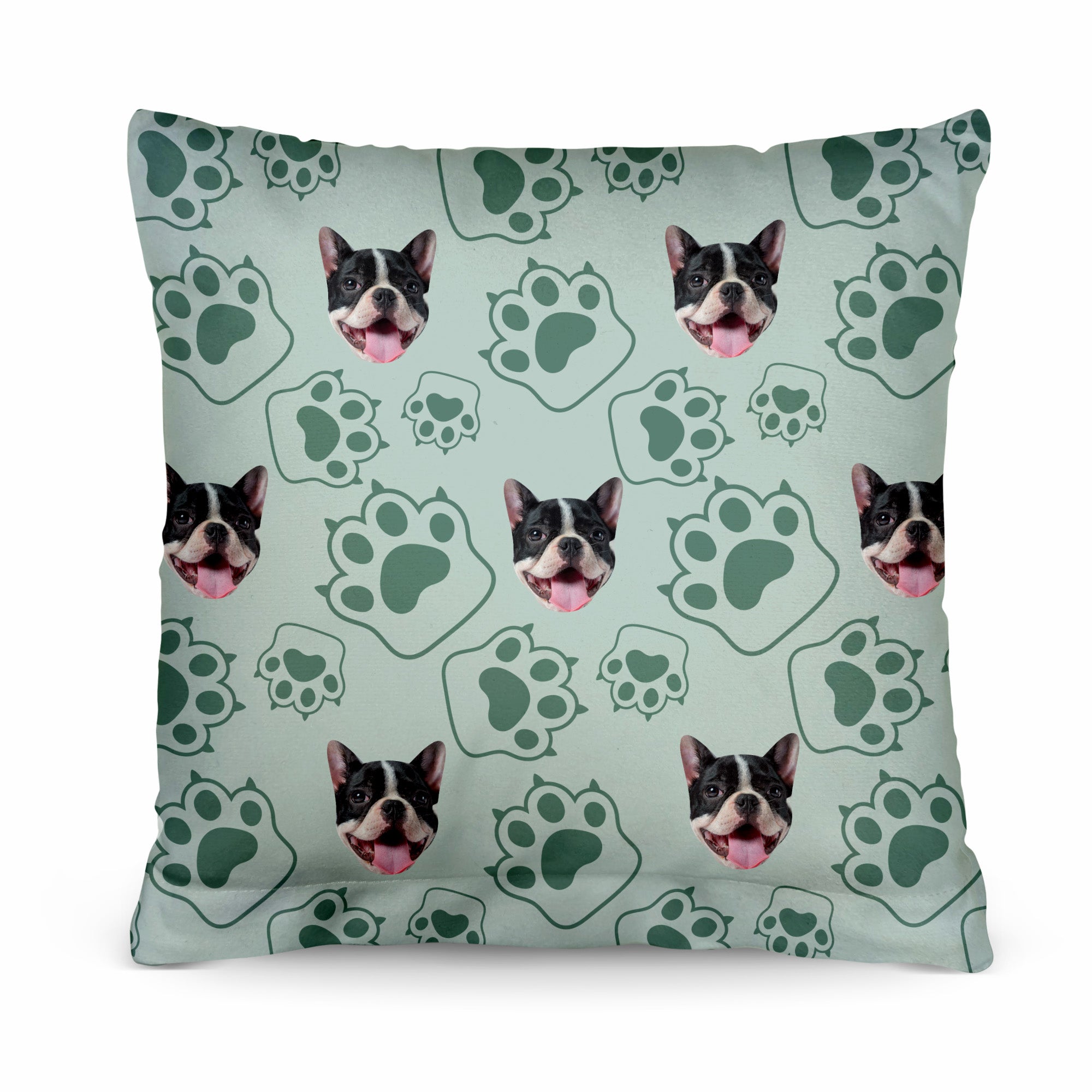 Pet Pattern - Minty Paws Print - 26cm x 26cm - Personalised Cushion