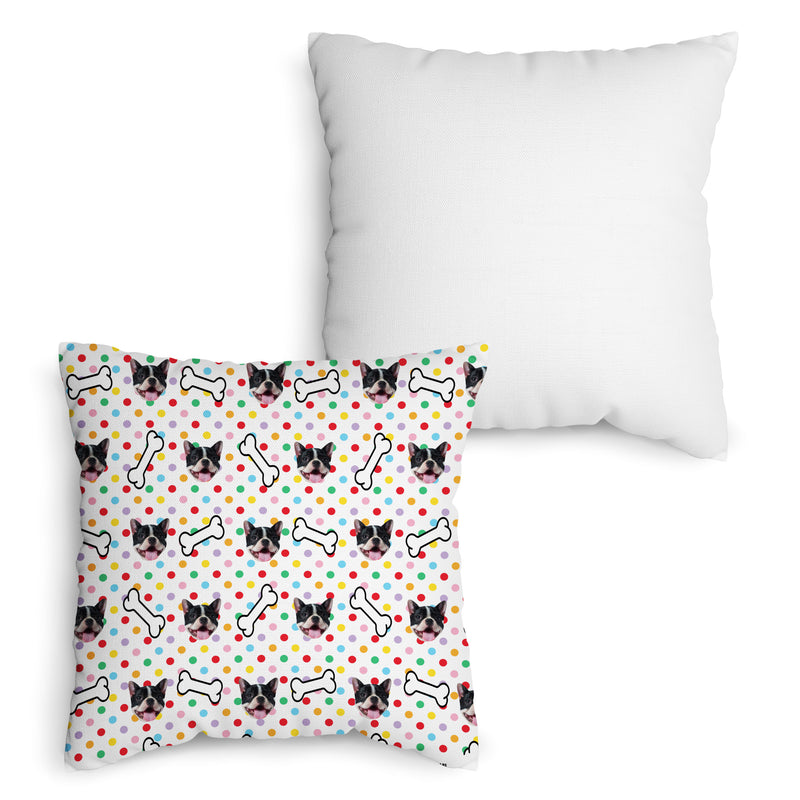 Pet Pattern - Multicoloured Polka Dot & Bones - 45cm Cushion
