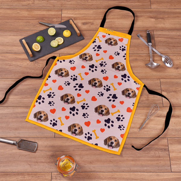 Pet Pattern - Neutral Paw & Bones -  Novelty Water-Resistant, Laser Cut (no fraying) Light Weight Adults Apron
