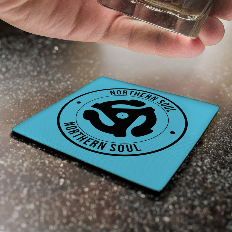 Northern Soul - Record Spindle - Blue - Drinks Coaster - Round or Square