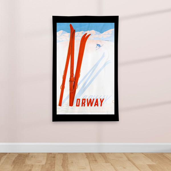 Norway - Vintage Travel poster - Textile Poster