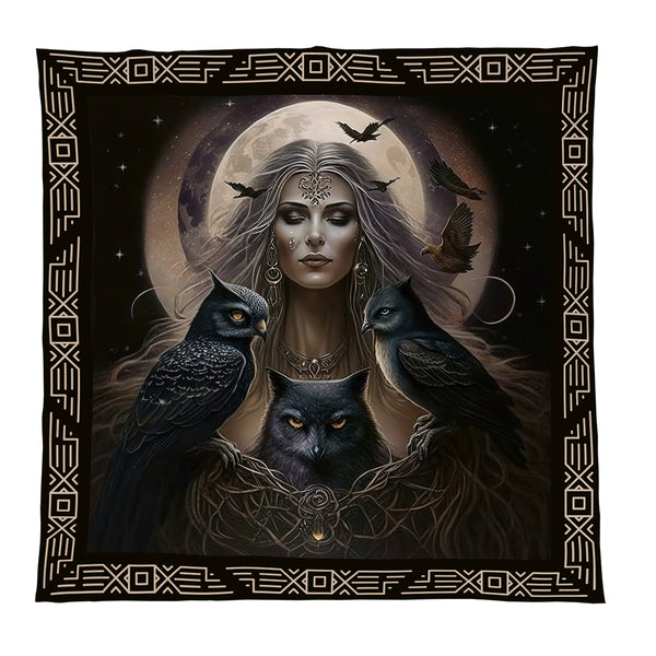 Owl Goddess Fleece Throw - Large Size 150cm x 150cm