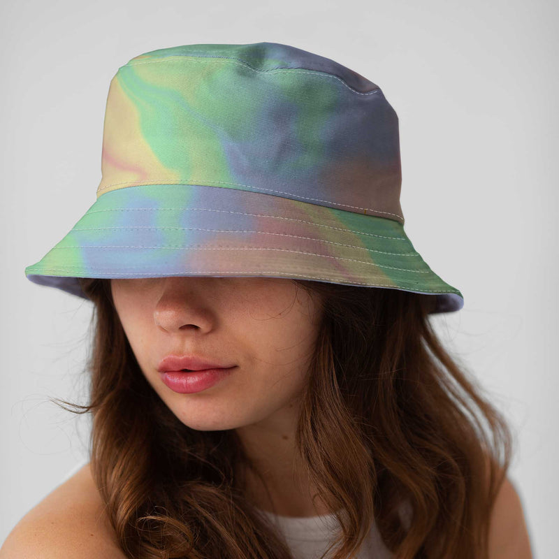 Pastel Rainbow Watercolour Bucket Hat