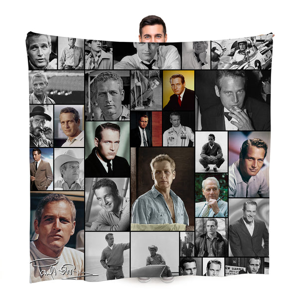 Paul Newman Montage Celebrity Fleece Throw - Large Size 150cm x 150cm