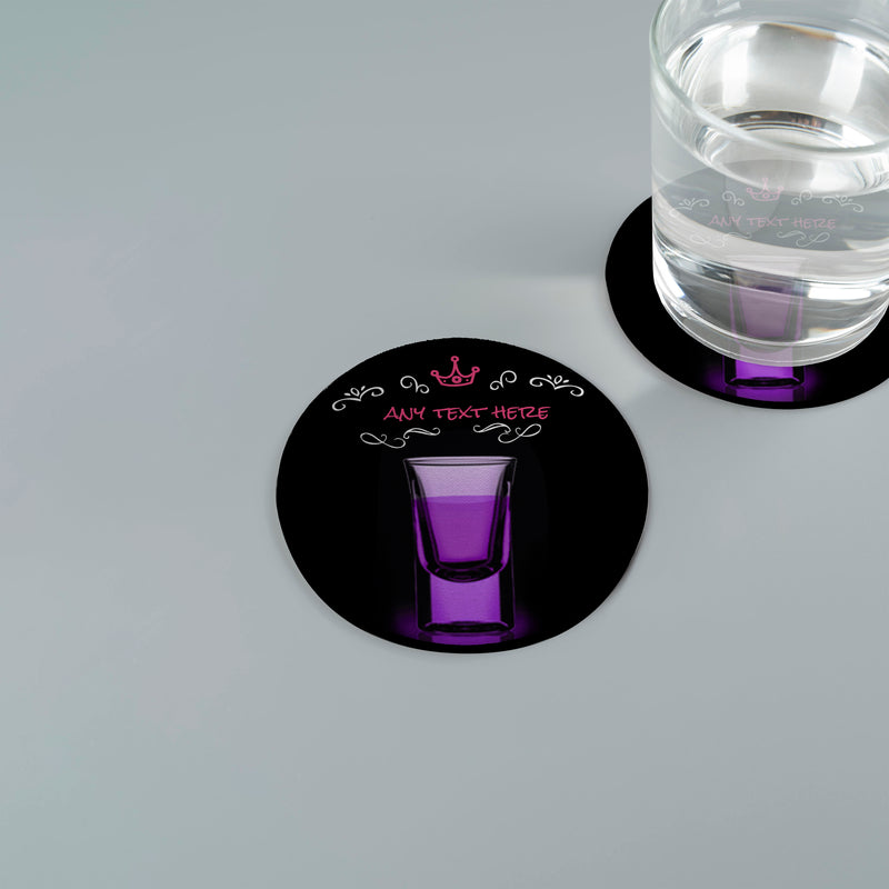 Personalised Purple Shot - Drinks Coaster - Round or Square