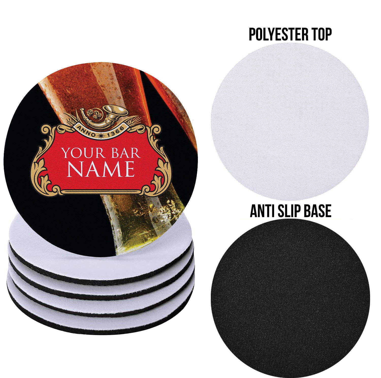 Personalised Stella - Drinks Coaster - Round or Square