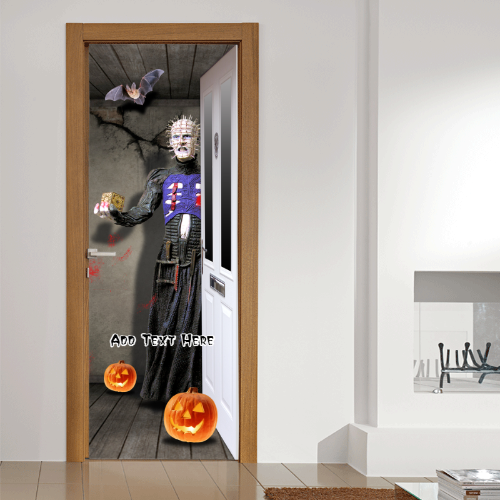 Personalised Text - Pin Face - Halloween Door Banner